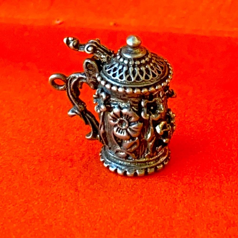 Large Beau sterling silver German Stein charm